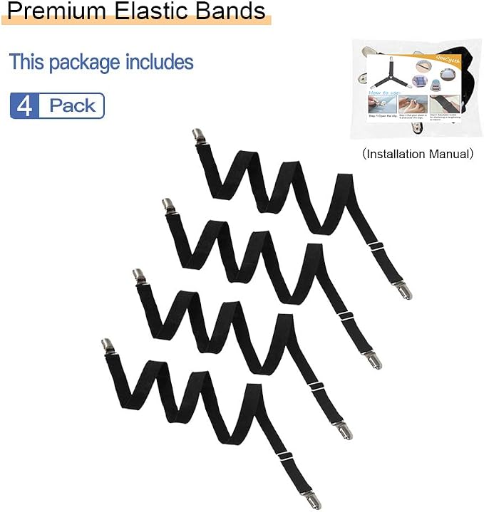 4Pcs Adjustable Crisscross Fitted Sheet Band Straps Grippers Suspenders - Image 7