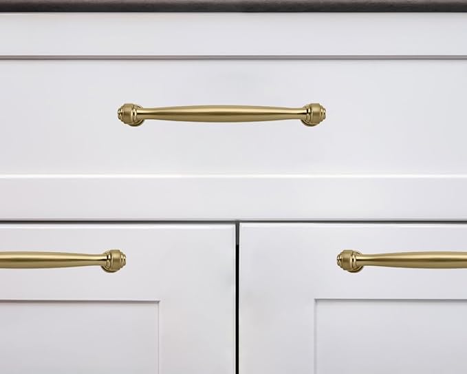 khtumeware 20 Pack 5 Inch(128mm) Brushed Brass Cabinet Pulls Satin Brass Kitchen Cabinet Handles Kitchen Cabinet Hardware for Cupboard Drawer Handles Dresser Pulls