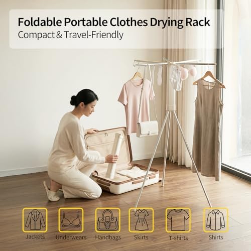 BIREN Foldable Clothes Drying Rack Tripod Clothes Rack - Image 2