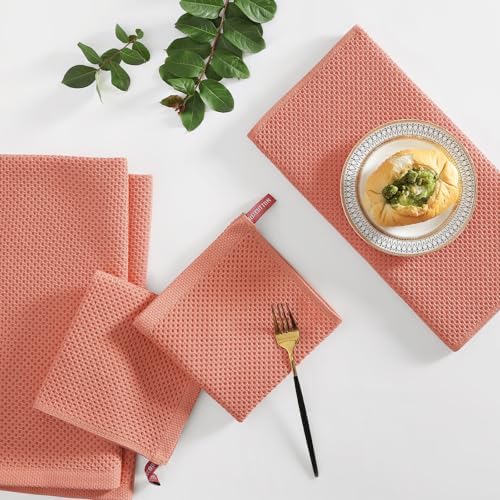 Homaxy 8 Pack 100% Cotton Kitchen Towels and Dishcloths Set - Image 6