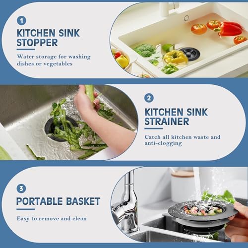 TGOSOMT Kitchen Sink Drain Strainer Stopper, Anti-Clog & Quick Drain - Image 6