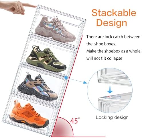 12 Pack Acrylic Shoe Boxes for Flat, Loafer & Small Space, Fits Size 12.5 - Image 6