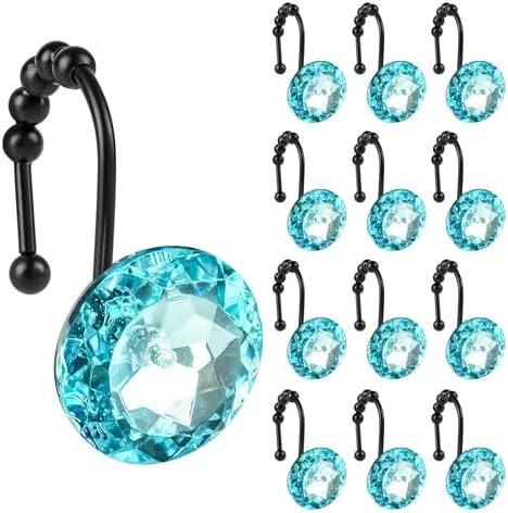 Sunlit Luxury Design Round Teal Blue Diamond Crystal Gem Bling by Sunlit