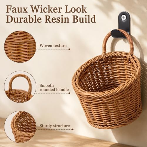 3 Pack Wicker Hanging Basket - Image 4