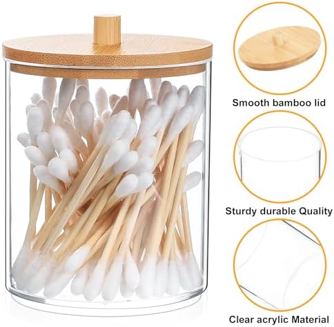 2 Pcs Qtip Holder, Cotton Pads Balls Dispenser Holders, Apothecary Jar Holder - Image 4