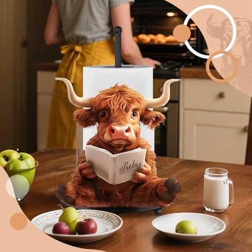 MorningRo Highland Cow Paper Towel Holder Countertop Kitchen Decor and - Image 5