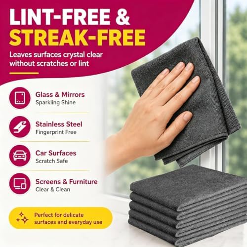 Magic Cleaning Cloth 5‑Pack – Thick Microfiber, Streak‑Free - Image 2