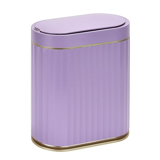 ELPHECO Bathroom Sensor Trash Can, 2 Gallon, Automatic Lid, Slim Plastic by ELPHECOUSA