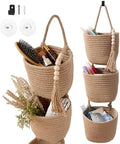 LIGHT DUST Wall Hanging Rope Baskets 3-Tier Boho Organizers by LIGHTDUST