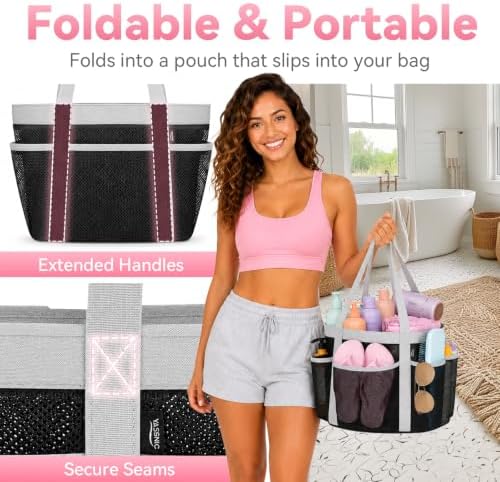 YASONIC Double Handles Mesh Shower Caddy Portable - Image 2