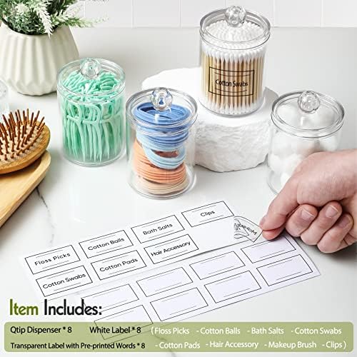 8 Pack Acrylic Qtip Holder Dispenser - Image 2