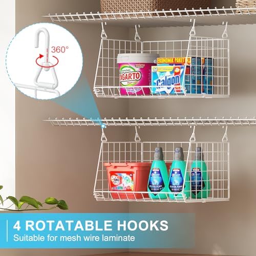 3-Tier Hanging Laundry Basket Organizer：Foldable Wire Shelf Laundry Room - Image 2