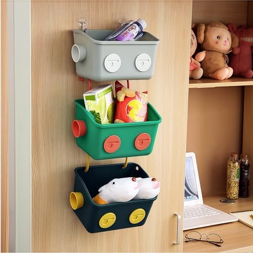 Noamus 6 Pack Bath Toy Storage Organizer Basket, 3 Layers Wall Mounted Hanging - Image 4