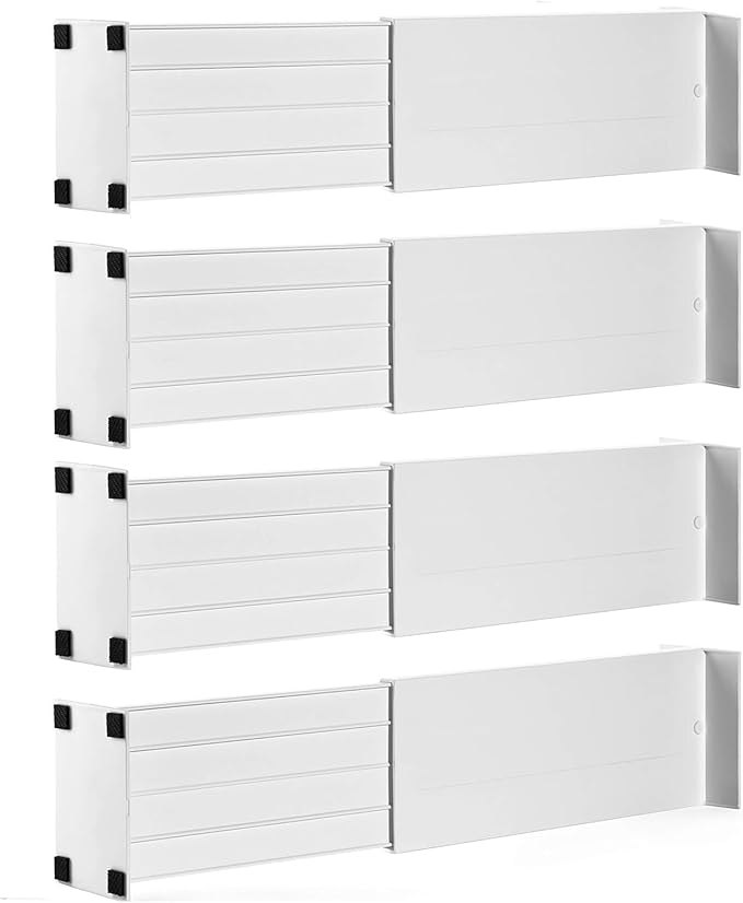 Dial Industries Dresser Drawer Organizer Dividers, 4.5" Deep | Slides apart to by DialIndustries