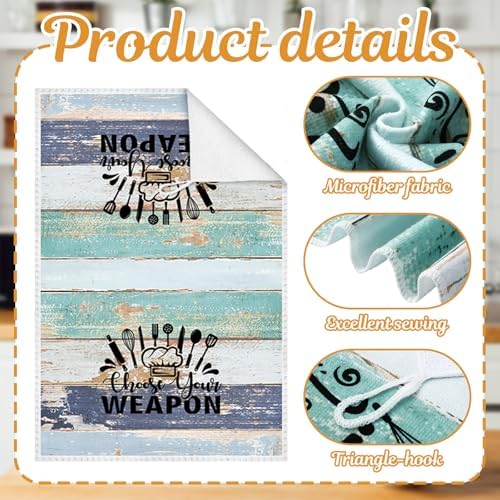 Bencailor 6 Pcs Mint Kitchen Towels Decorative Sets Dish Towels Absorbent Fast - Image 6