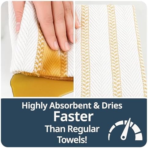 LANE LINEN Kitchen Towels Set of 4-18”x28” Absorbent Cotton Dish Towels - Image 5