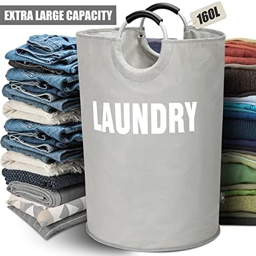 DOKEHOM 160L XX-Large Laundry Basket Bag, Collapsible Tall Hamper - Image 5