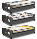 Under Bed Storage with Wheels 3Pack Storage Containers with Clear Window by SpaceHacks