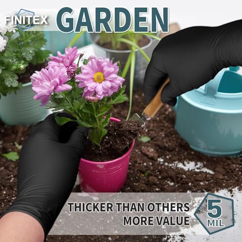 FINITEX - Black Nitrile Disposable Gloves, Powder-free, Medical Exam Latex-Free - Image 6