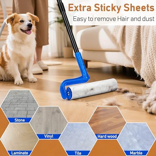 10" Large Lint Roller for Pet Hair Extra Sticky, Floor Lint Rollers Long Handle - Image 4