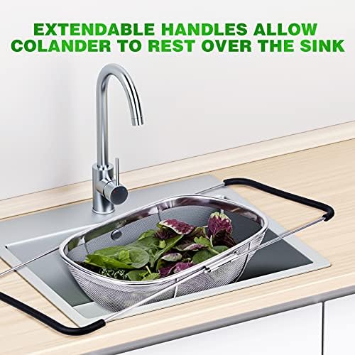Tiawudi 6-Quart Large Over The Sink Colander, Heavy Duty 40% Thicker 18/8 - Image 6