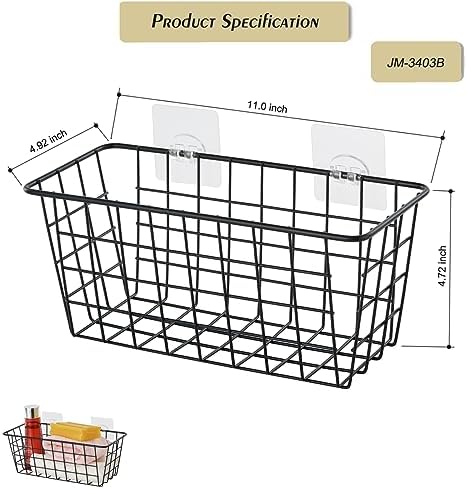 JUNCHU CHERRY 4 Pack Hanging Sorage Basket, Bathroom Basket, Household Goods - Image 4