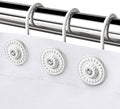 White Shower Curtain Hooks, Rust Proof Shower Curtain Rings by iToplin