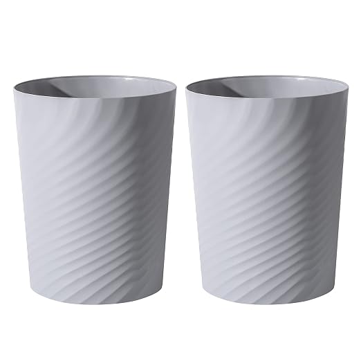 Plastic Small Bathroom Trash Can Wastebasket Garbage Can, 2 Pack | Sturdy-Easy by UUJOLY