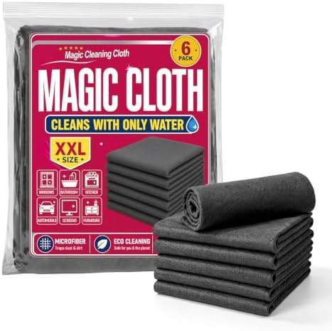 Magic Cleaning Cloth 6 Pack, 12 x 8 Inch Microfiber Cleaning Cloths by Unknown