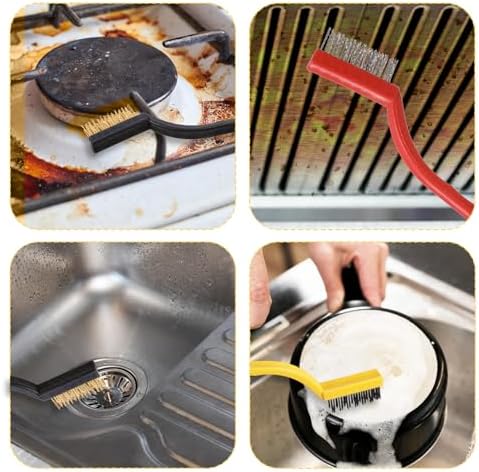 5 Pack Kitchen Stove Cleaning Brush + Scraper Tool Set, Stainless Steel and - Image 6