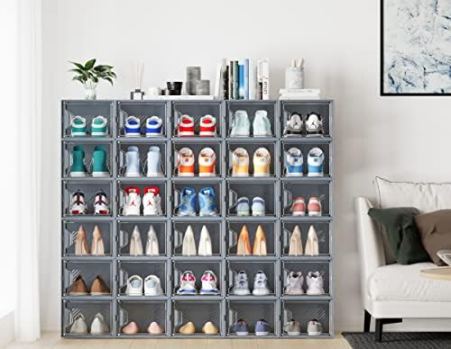SIMPDIY XL Clear Shoe Storage Boxes, Stackable Shoe Organizer - Image 2