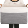 OIAHOMY Large Blanket Basket, 65L Cotton Rope Woven Laundry Basket, Toy Bin by MasterofSpaceOptimization