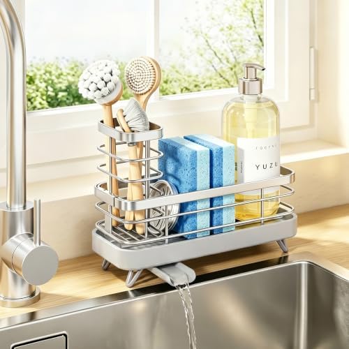 Kitsure Sponge Holder for Kitchen Sink, 7.9" x 3.5" x 6.0" by Kitsure