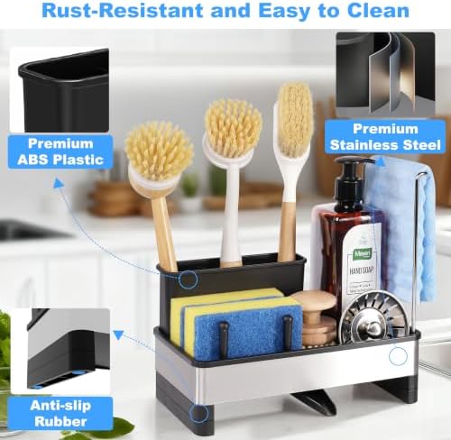 Sponge Holder for Kitchen Sink Caddy Organizer, Dish Brush Holder - Image 4