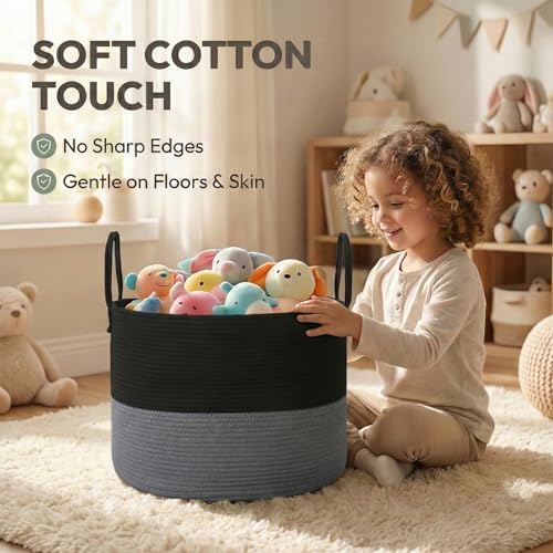 JMvicyroam 65L Extra Large Machine Washable Cotton Rope Blanket Basket - Image 4