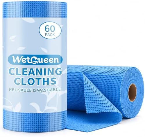 WETQUEEN Upgrade 60 Pack Microfiber Cleaning Cloth Roll by Unknown