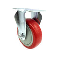 Service Caster Brand Replacement Caster for Uline Caster H-5539R-Rigid Top Plate Caster with 4 Inch Red Polyurethane Wheel-Light Duty Replacement Caster- Fits Carts, Dollies and Poly Box Trucks H-1956