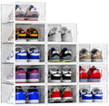 12 Pack Shoe Organizer Storage Bins, Space Saving Foldable Shoe Storage Bins by Seseno