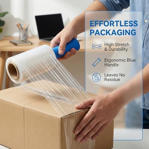 6 Pack Stretch Film Wrap for Moving, 5 Inch x 1000ft 80 Gauge Clear - Image 5