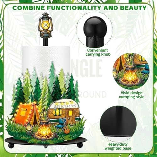 Chunful Camping Paper Towel Holder Let's Go Camping Kitchen Bathroom Decor Vbs - Image 4