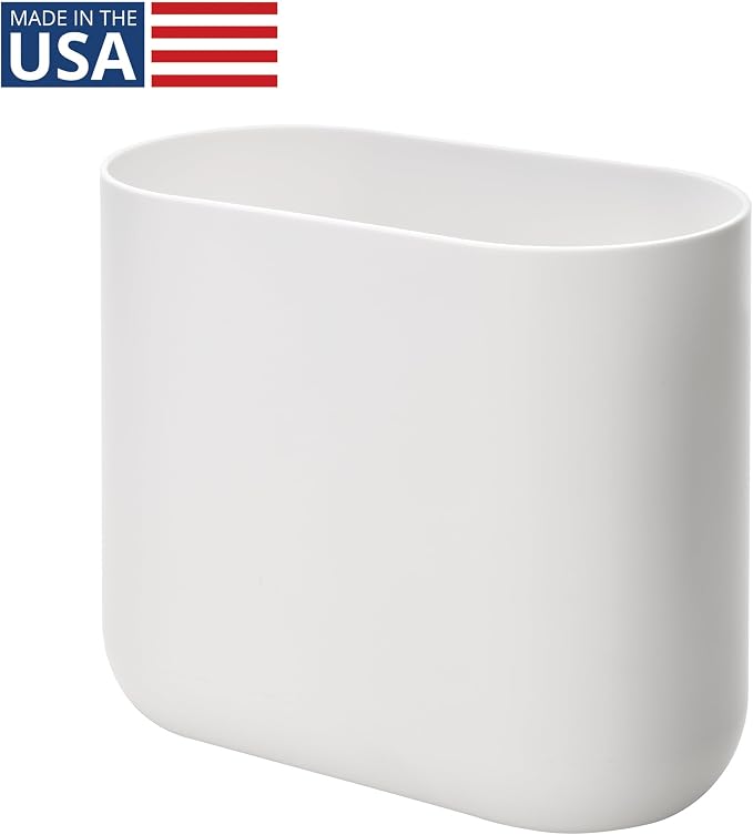 iDesign Small Slim Plastic Bathroom Trash Can - Image 2