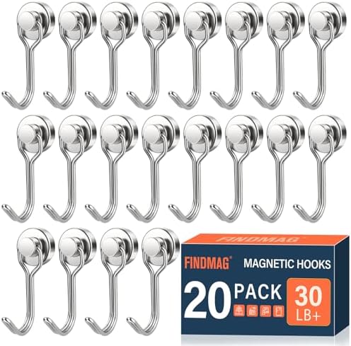 FINDMAG Magnetic Hooks, 30LB+ Magnetic Hooks by FINDMAG
