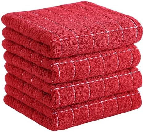 Homaxy 100% Cotton Terry Kitchen Towels, 4 Pack by Homaxy