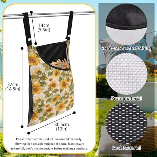 Sunflower Clothespin Organizer Bag - Image 6