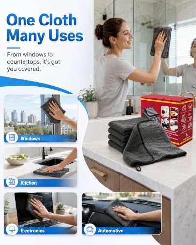Genie Cloth Magic Cloth, Magic Cleaning Cloth Lint Free Microfiber Cloths - Image 2