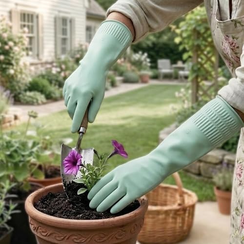 Rubber Dishwashing Gloves, Reusable Cleaning Gloves - Image 5