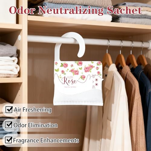 13 PCS Rose Scented Sachets, Long Lasting Room Air Freshener Odor Deodorizer - Image 3