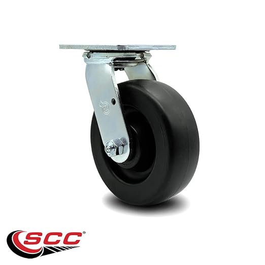 Service Caster Brand Replacement Caster for Uline Caster H-3322S - Swivel Top Plate Caster with 6 Inch Polyolefin Wheel - Heavy Duty Replacement Caster - Fits Platform, U-Boat and Trucks H-2667