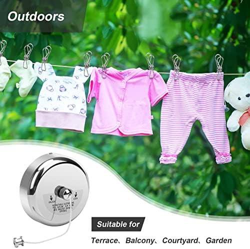 Stainless Steel Retractable Clothesline Outdoor, Shower Laundry Line Indoor - Image 3