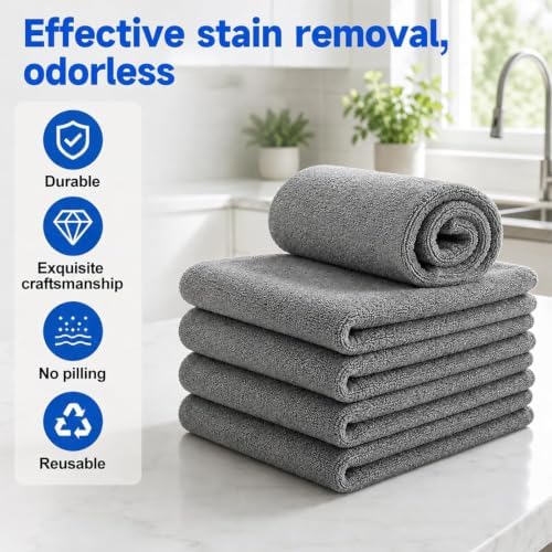5Pcs Genie Cloth Magic Cleaning Cloth, Microfiber Cleaning Cloths, Lint Free - Image 2